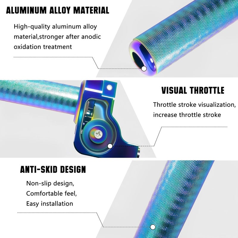 JXPANG Motorcycle Throttle Assembly,7/8" Quick Twist Throttle Grips with Throttle Cable Aluminum Alloy Universal for CRF KLX SSR TTR 110 125 150 250cc Dirt Pit Bike ATV Mini Bike - Image 3